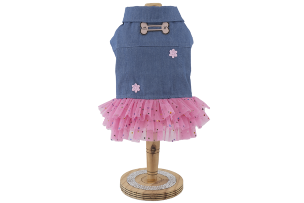 Vestido Rubi Para Cachorro (Jeans com tule)